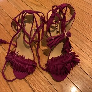 BRAND NEW MAGENTA FRINGE HEELS